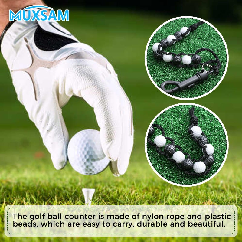 MUXSAM 1 Piece Golf Beads Score Counter with Clip (Black), Golf Stroke Score Count Keeper Putting Score Counter for Referee Caddy Golfer - Image 3
